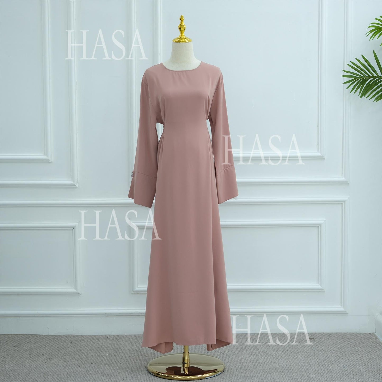 LUMAYASA's series LUMAYA6507 Simple style spliced lace robe dress (headscarf not included)