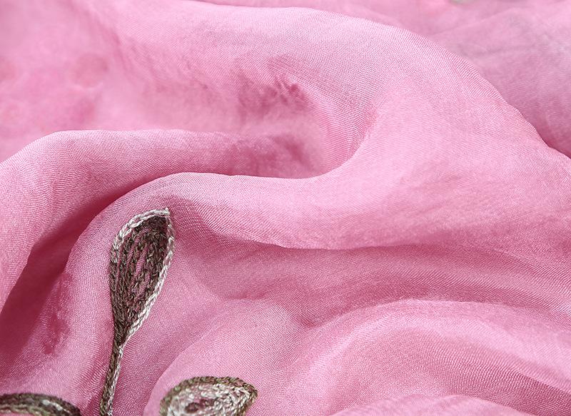 LUMAYA LM1132 Chiffon Flower Embroidered Scarf