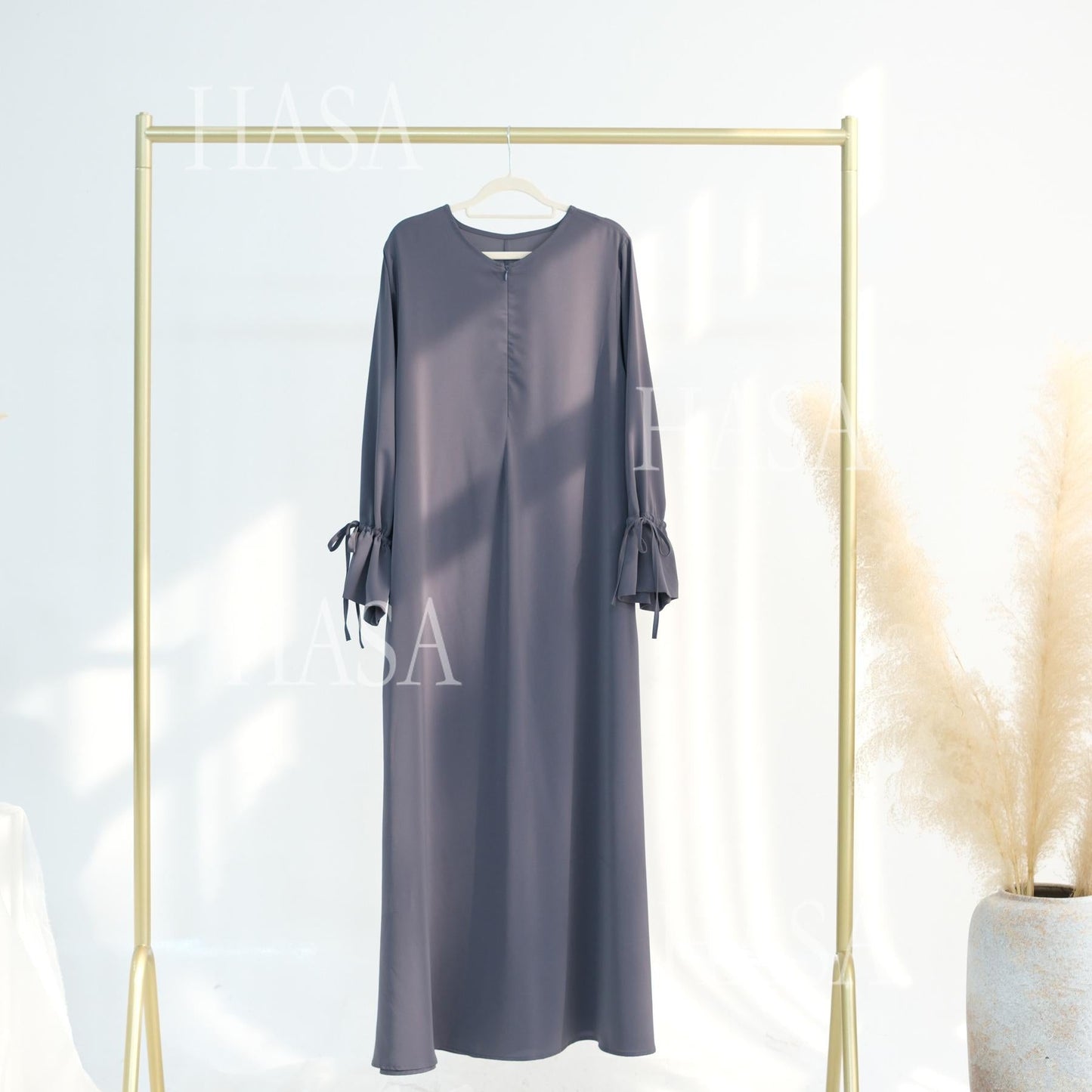 LUMAYA5861 Solid Color Sleeve Robe (without Headscarf), Elegant Temperament Instantly abaya girl