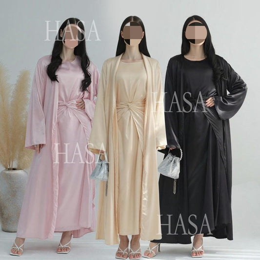 LM6581 Solid color three-piece women's long skirt suit