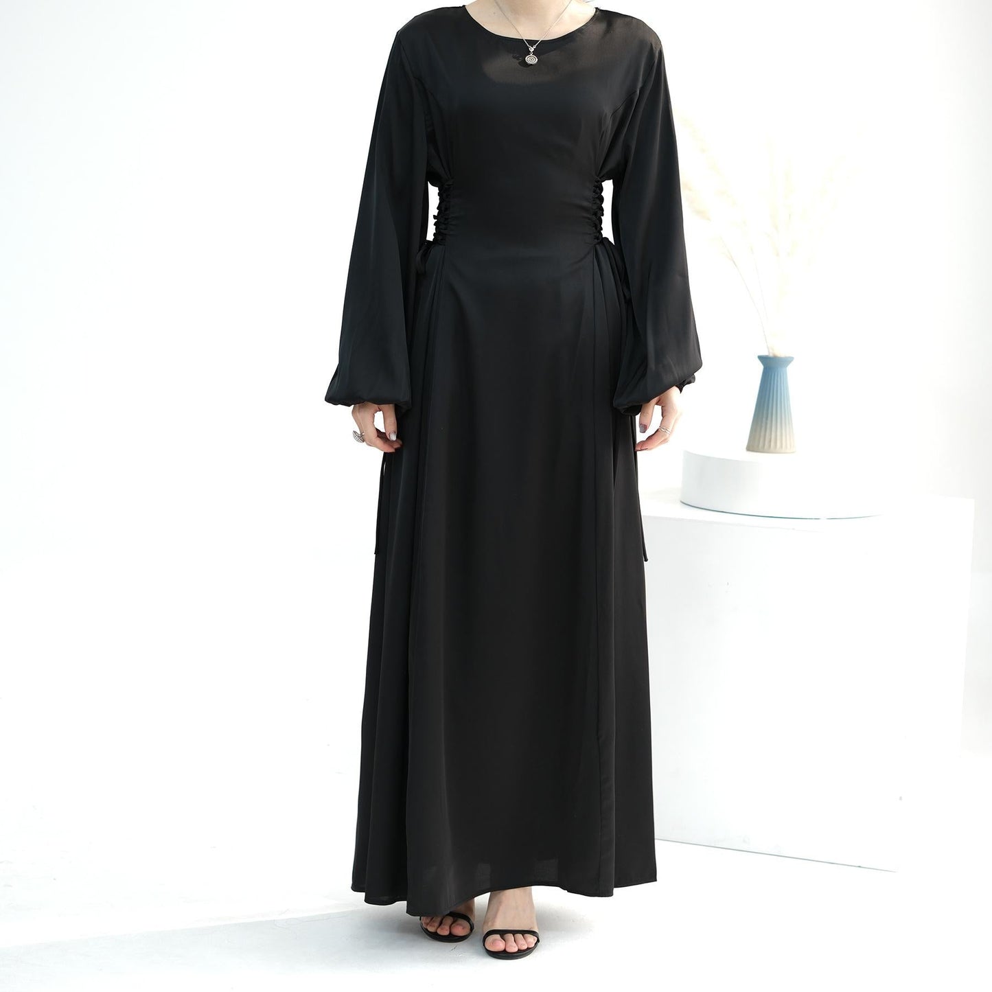 LUMAYA LUMAYA0991 Solid Color High-necked Slim Elegant Dress