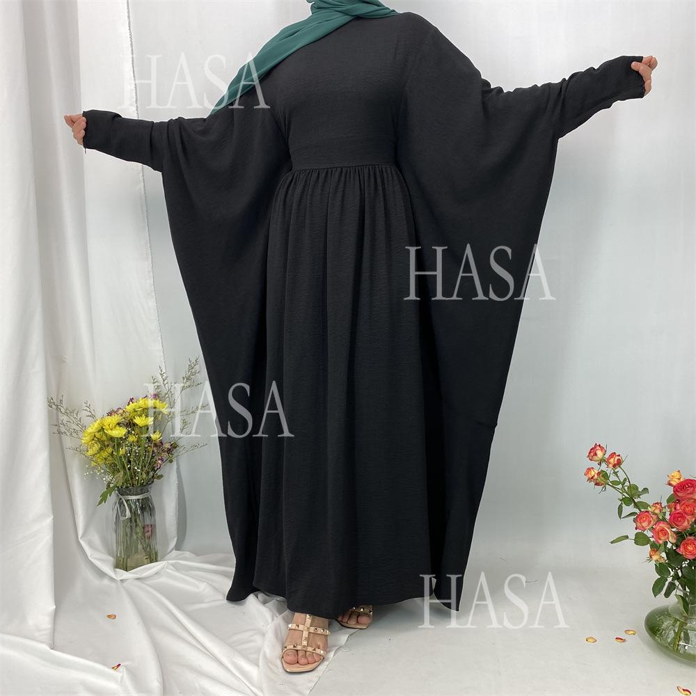 LM6586 Loose Turkish Pleated Dress, Fashionable Long Design