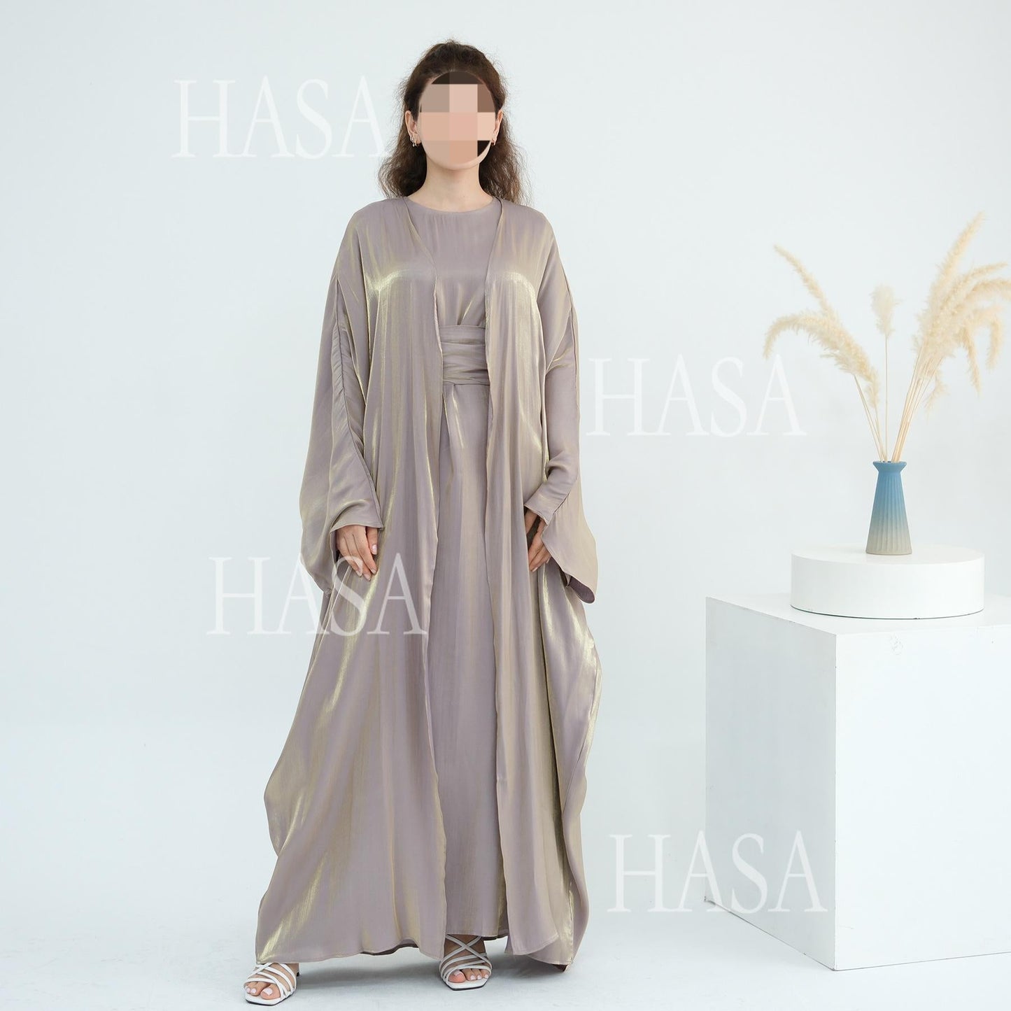 LUMAYA6530 Solid color simple two-piece long skirt suit