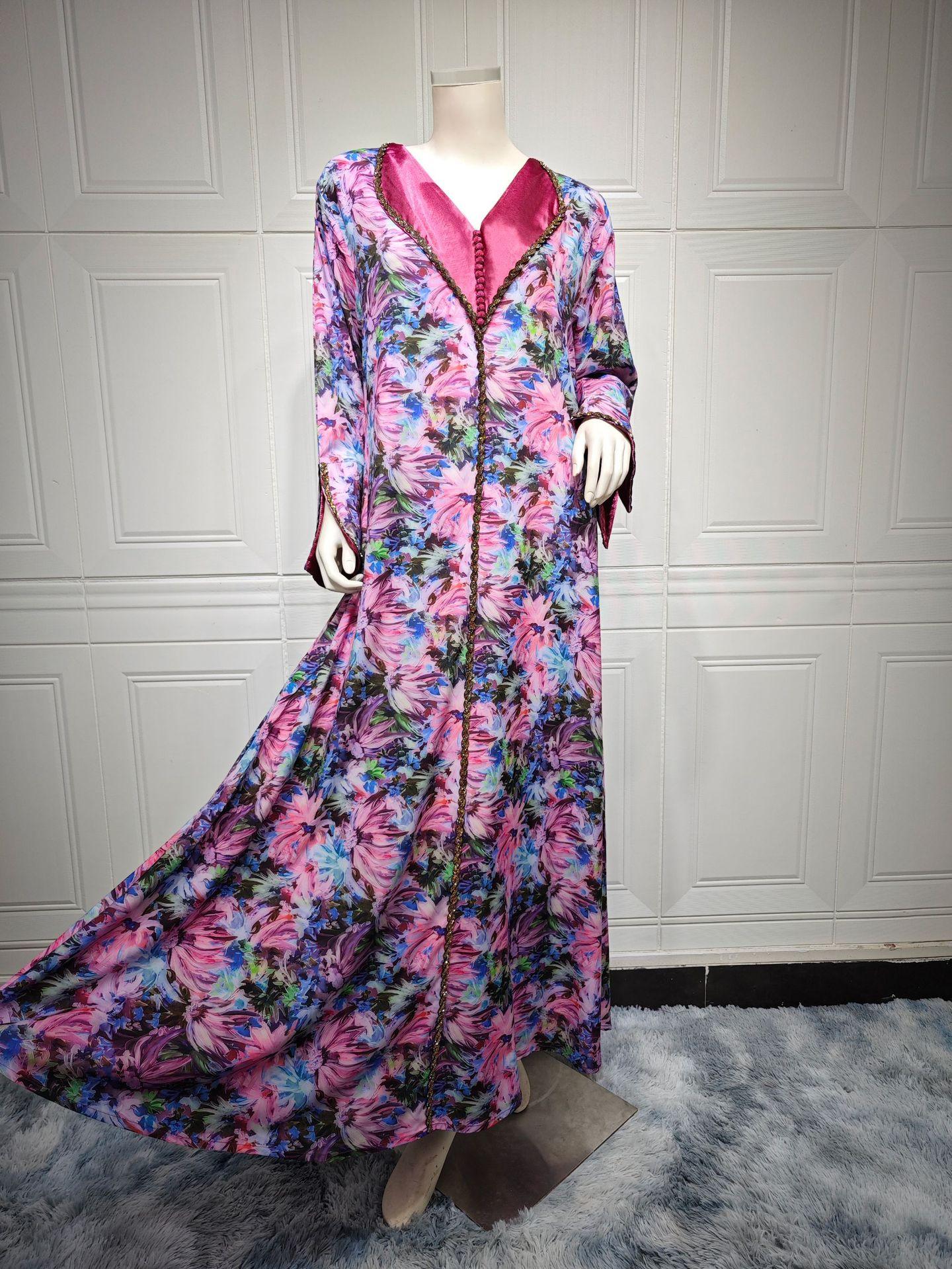 LUMAYA LUMAYA1070 Fashionable Printed Diamond Set Robe