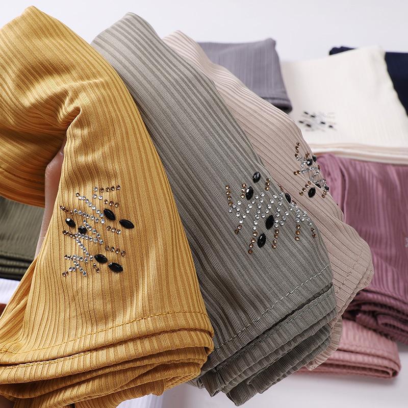 LUMAYA LM1133 New Striped Hot Drilling Headscarf