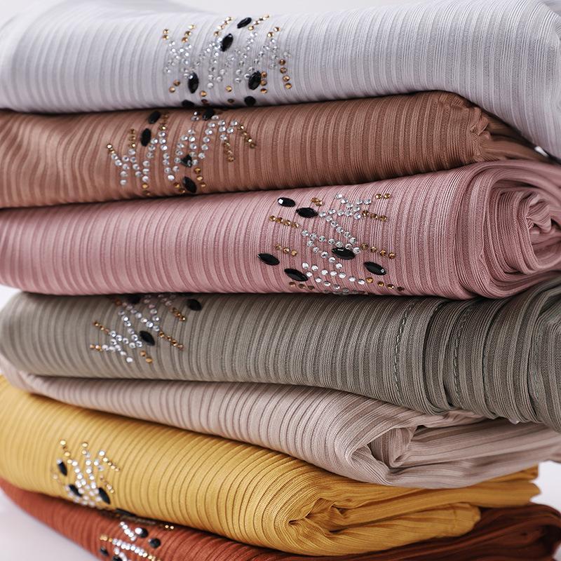 LUMAYA LM1133 New Striped Hot Drilling Headscarf