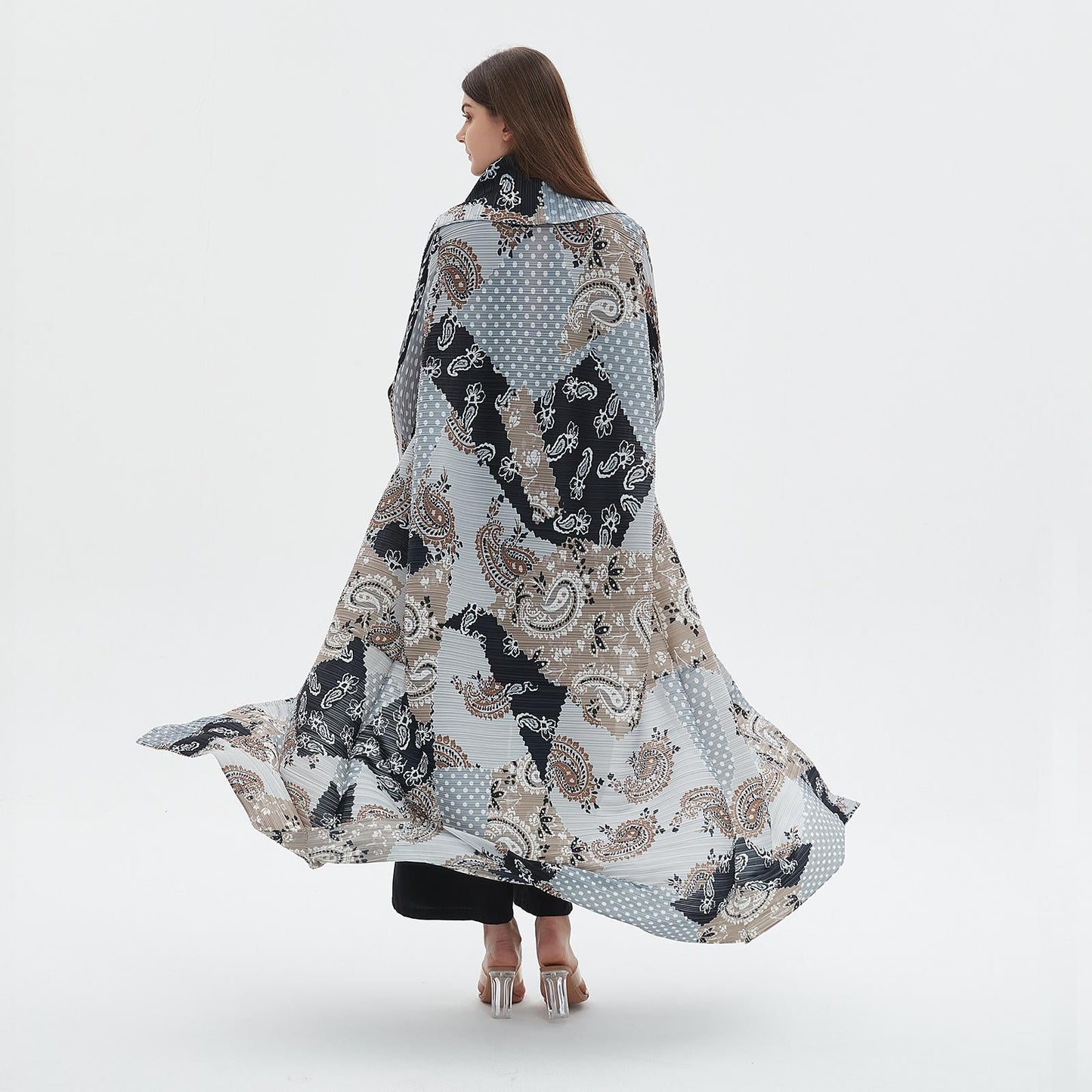 LUMAYA6713 Ethereal Blue , Elevated Abaya Style with Paisley Prints