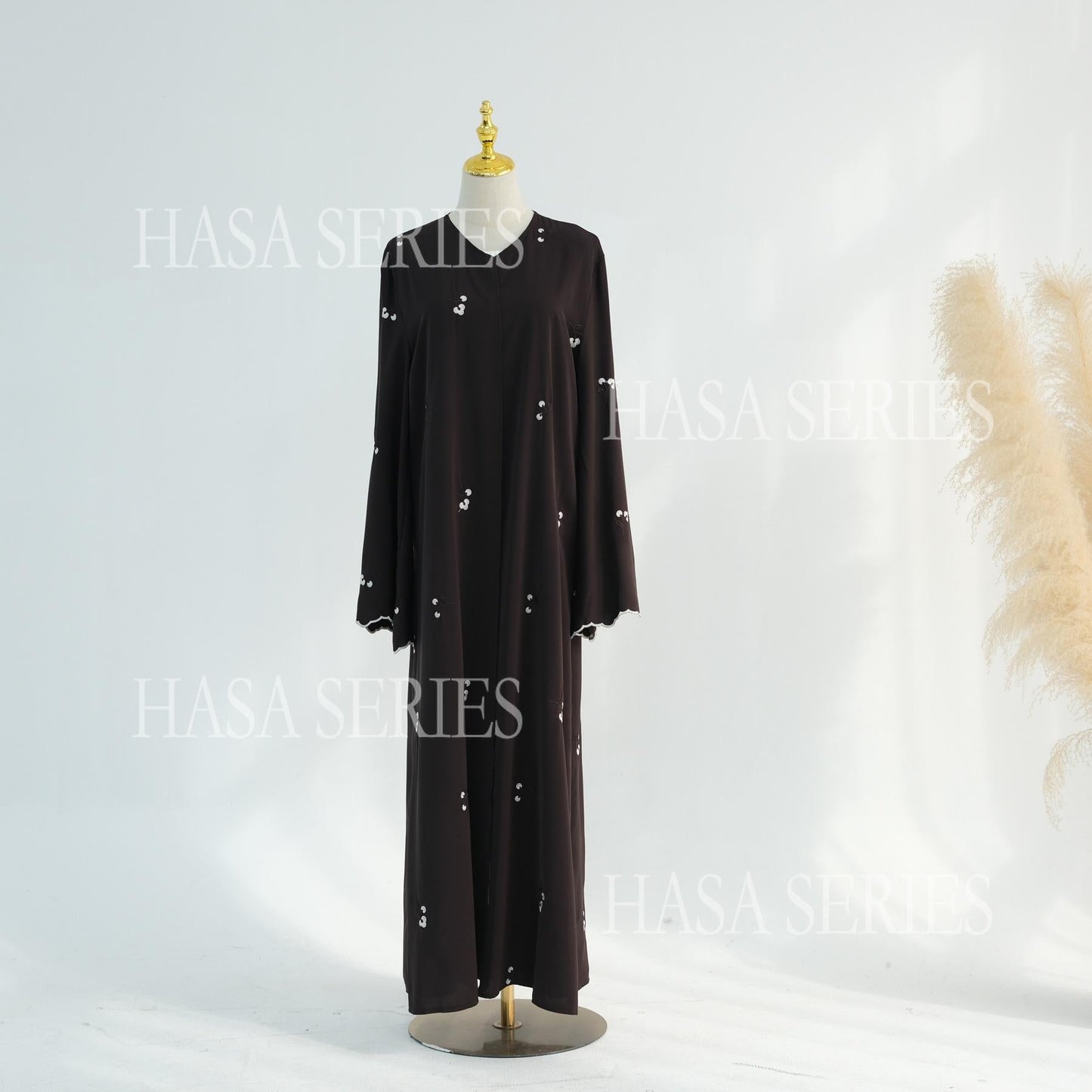 LUMAYASASERIES LUMAYA6682 Embroidered Floral Pattern Long Cardigan