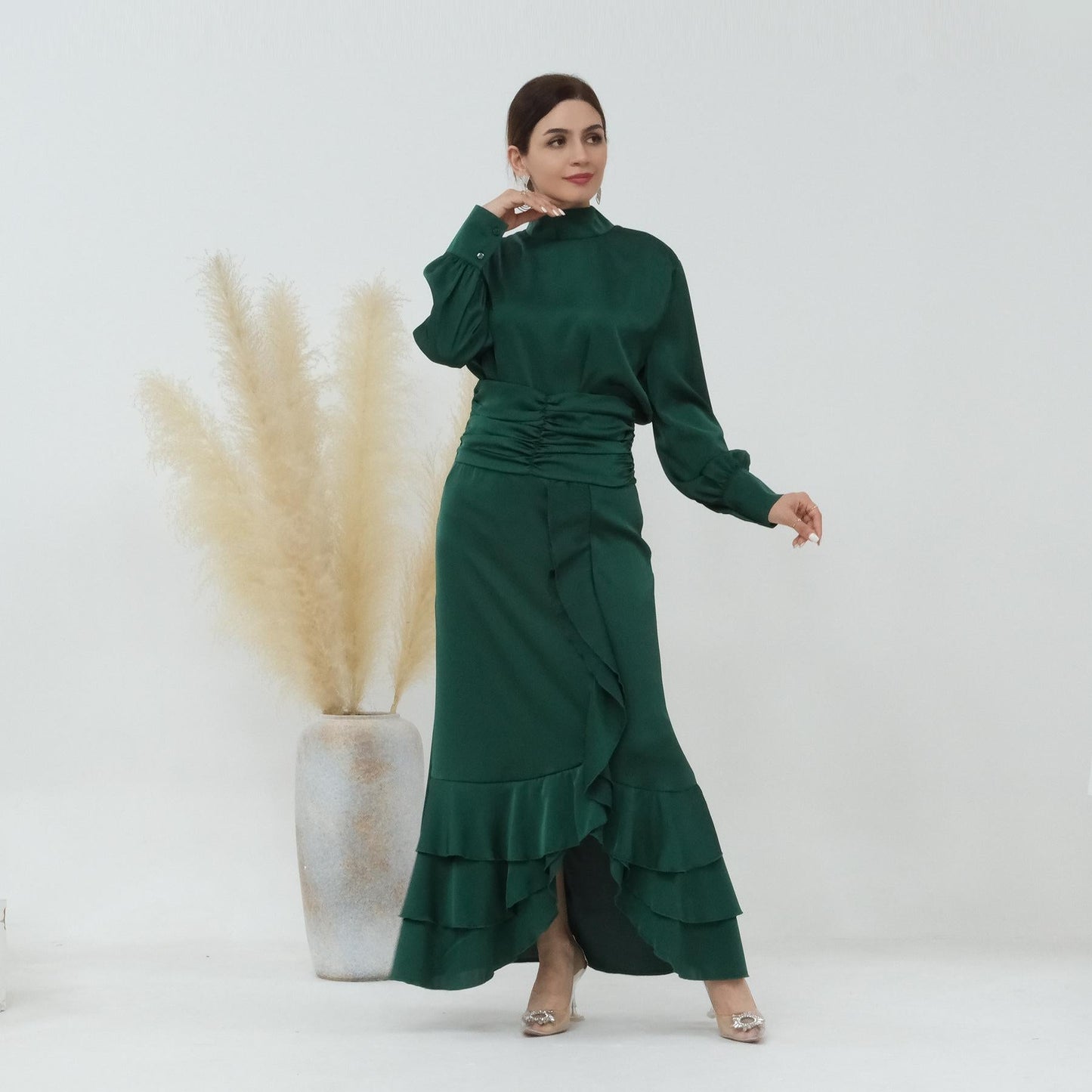 LUMAYA LUMAYA0718 Solid Colour High Neck Slimming Set