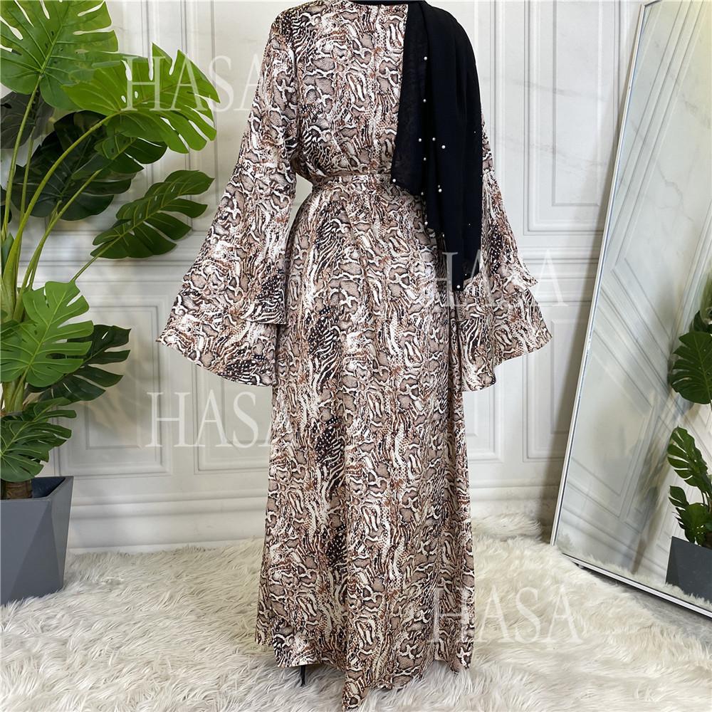 LM6590 Fashionable Printed Loose-fitting Dress with Lace-up Design and Wide Swing