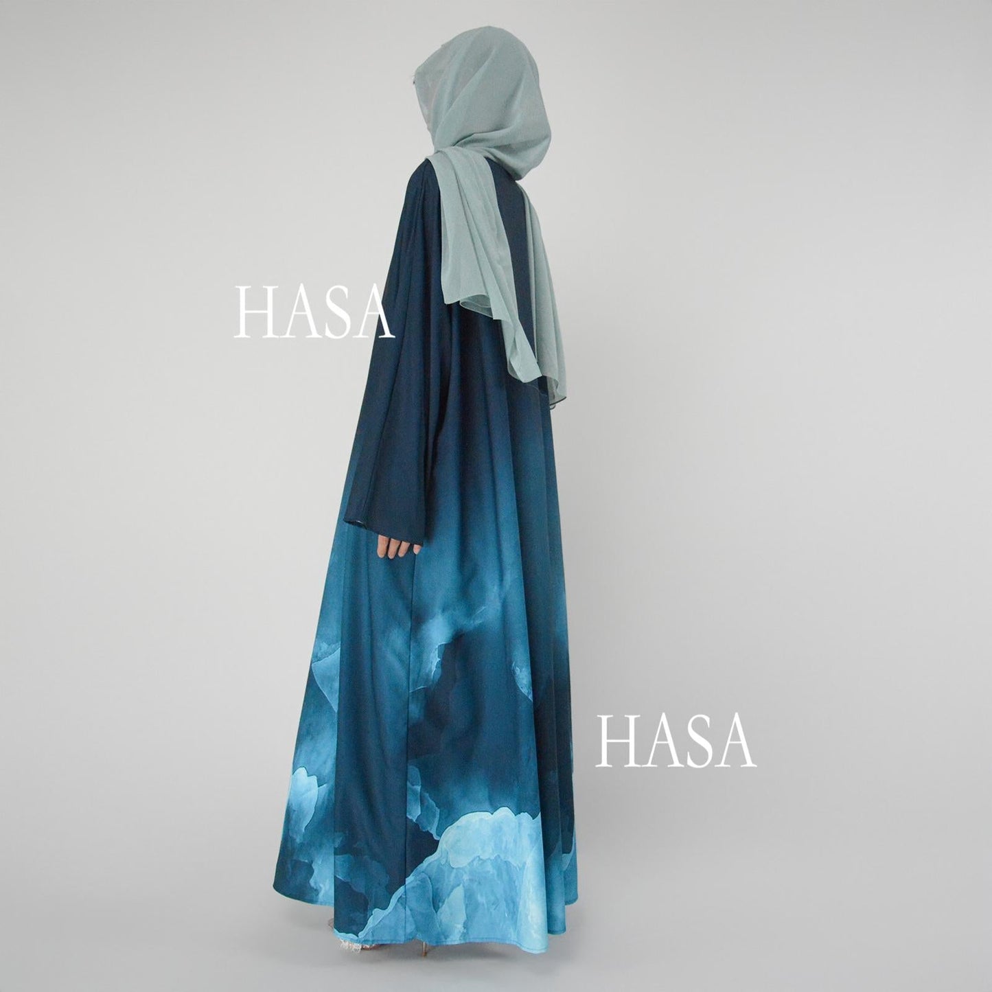LUMAYA6324 Artistic Ombré BrusLUMAYAtroke Summer Kimono Abaya