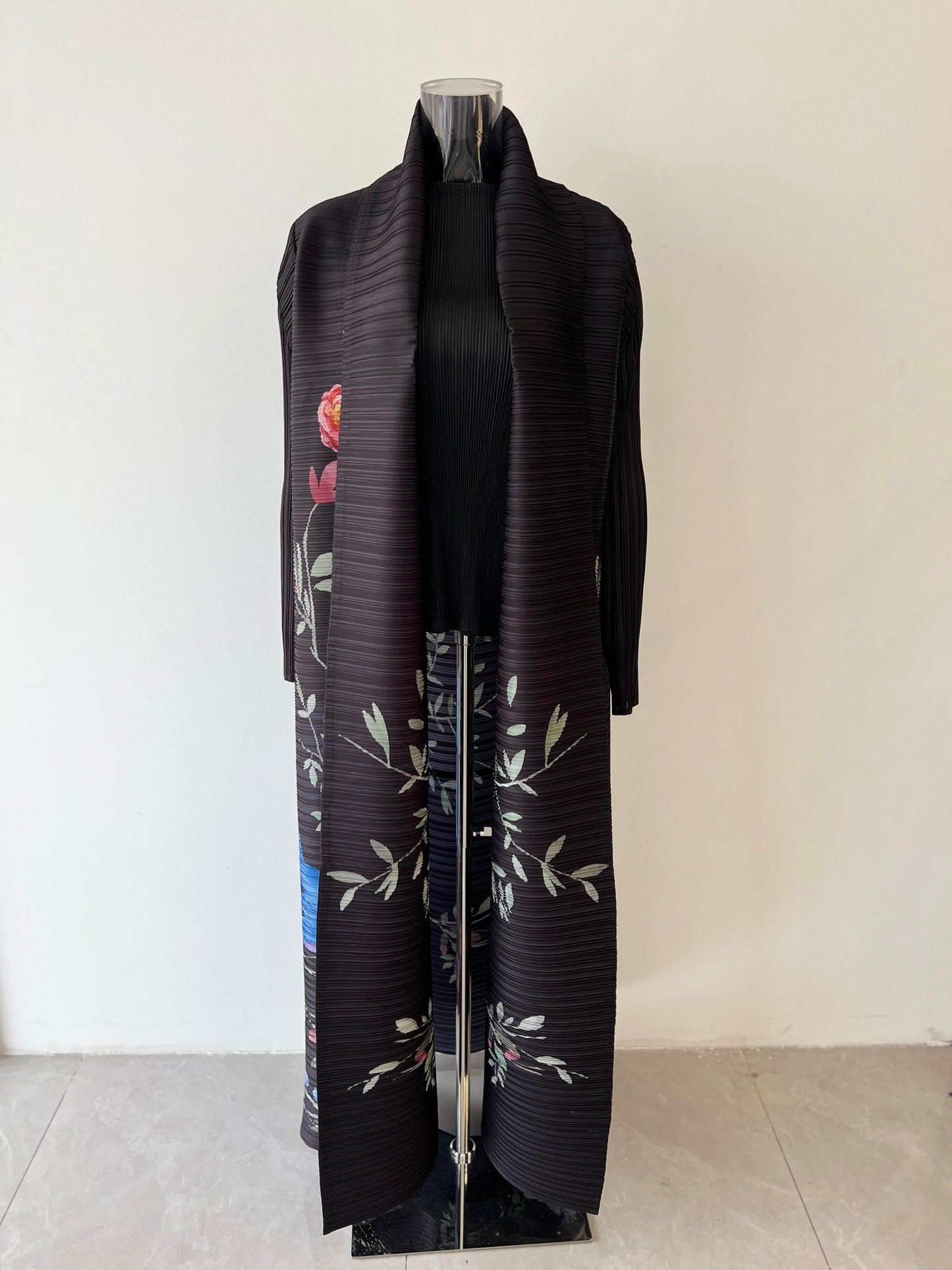 LUMAYA6707 Midnight Serenade ,Black Abaya with Striking Bird Embroidery