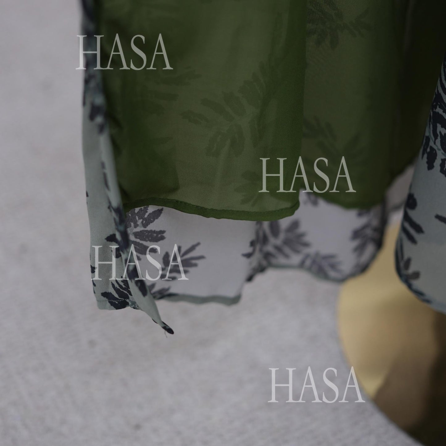 LUMAYA6515 Summer Printed Chiffon Jacket and Headscarf Two-Piece Set