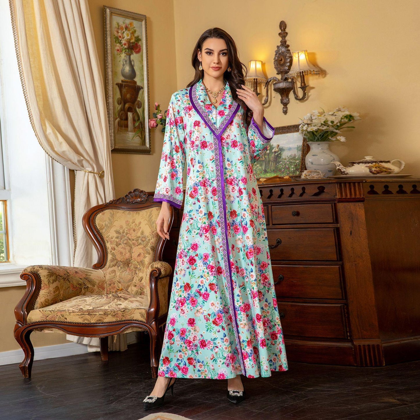 LUMAYA LUMAYA1079 Fashion Printed Hot Diamond Dress