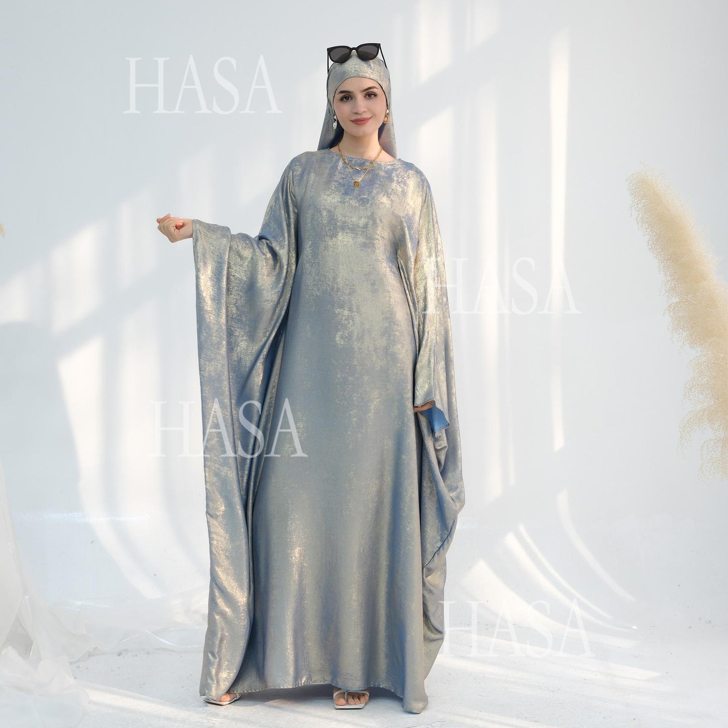 LUMAYA5879 Light-sensing Two-piece Dress | with Headscarf Design, The Overall Matching Is More Worry-free
