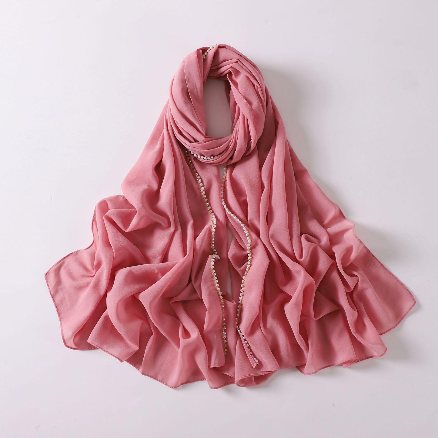 LUMAYA LM1116 Pearl Chiffon Headband Hijab