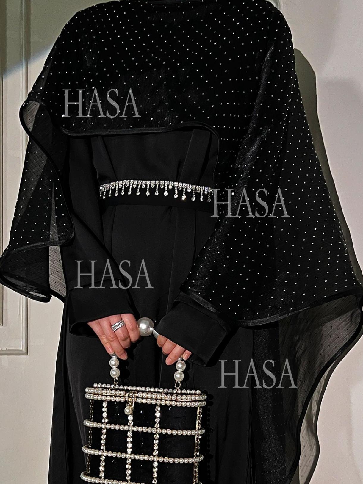 LMSA's Series LM6573 Abaya Elegant Cape-style Long Dress