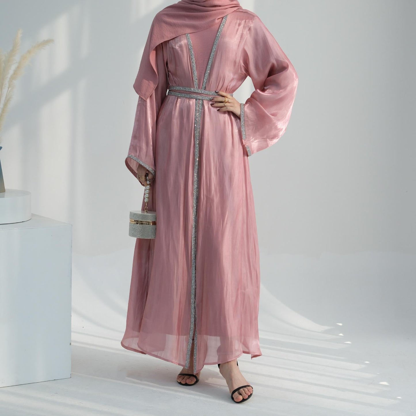 LUMAYA LM1185 3pcs Set Cardigan+Inner Dress+Hijab