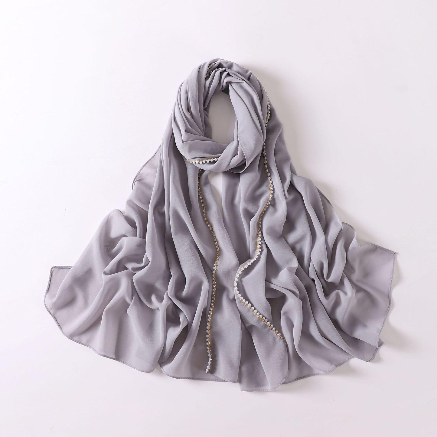 LUMAYA LM1116 Pearl Chiffon Headband Hijab