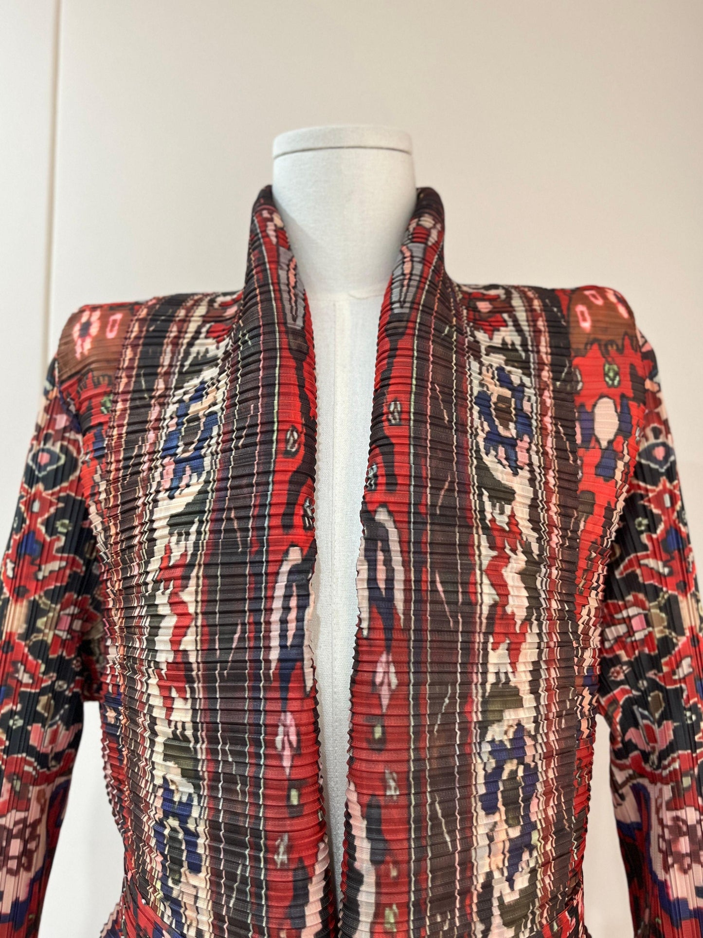 LUMAYA6706 Bohemian Elegance , Vibrant Red Printed Abaya