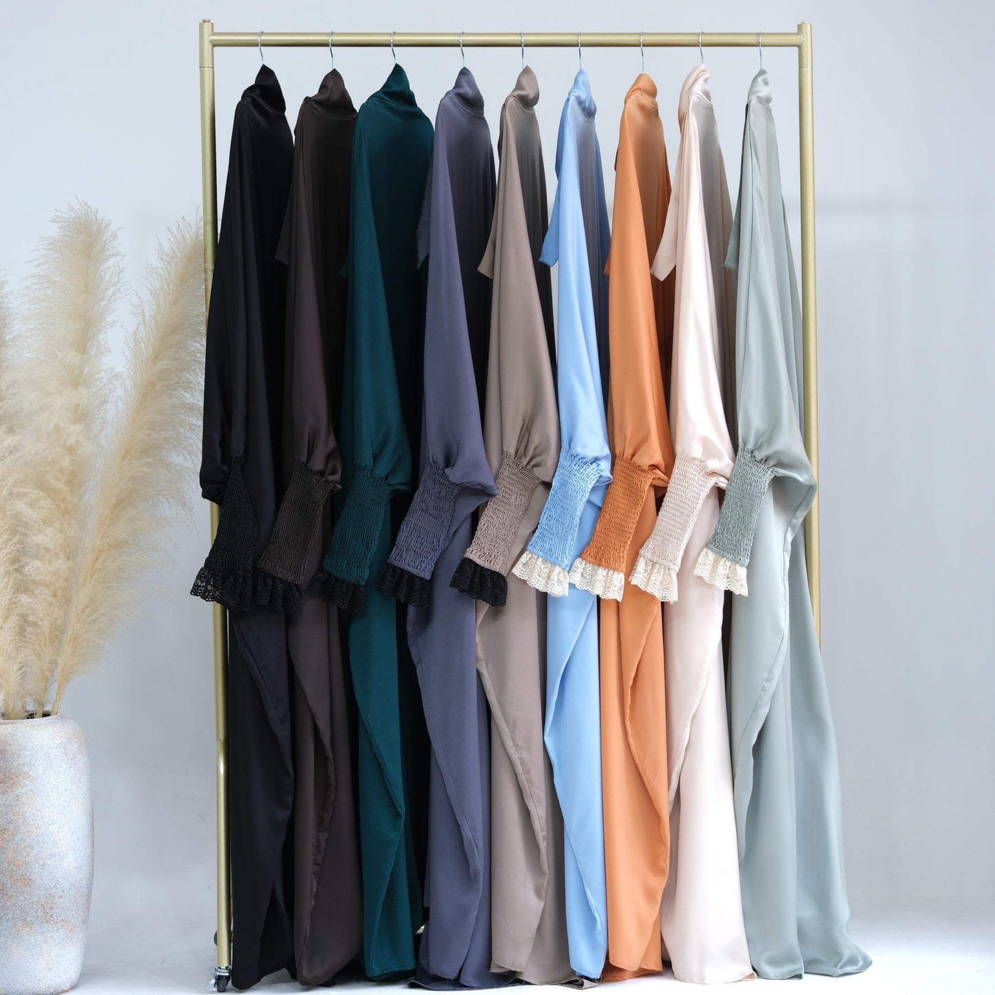 LUMAYA LUMAYA0721 Solid Color Robe Dress with A Large Swing