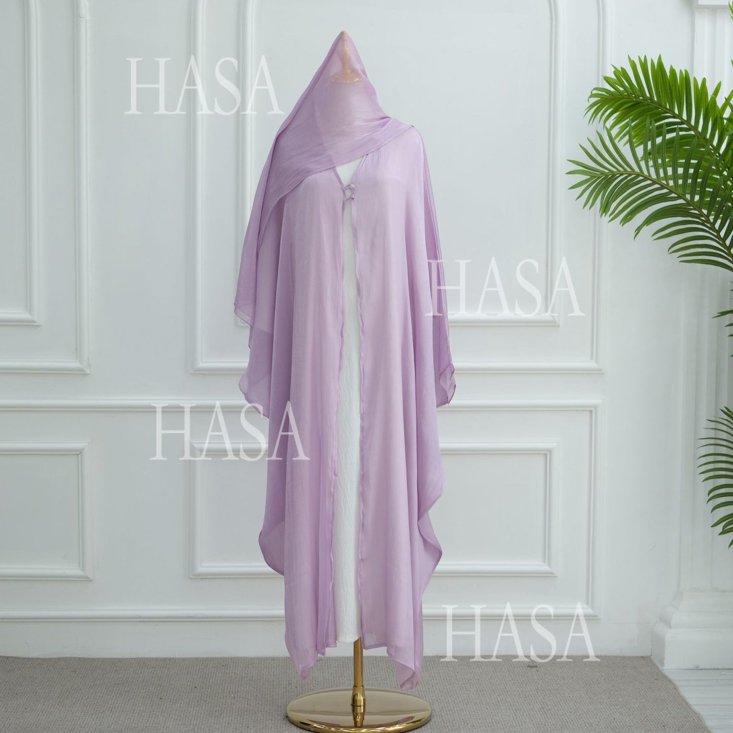LUMAYA6534 Elegant Island Wrinkle Texture Solid Color Cardigan Robe