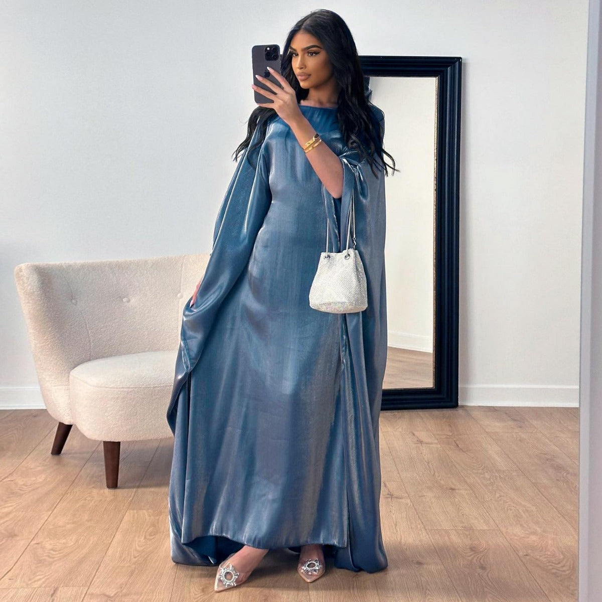 LM1348 Elegant Kaftan in Gold Cotton – 20 Vibrant Colors Available