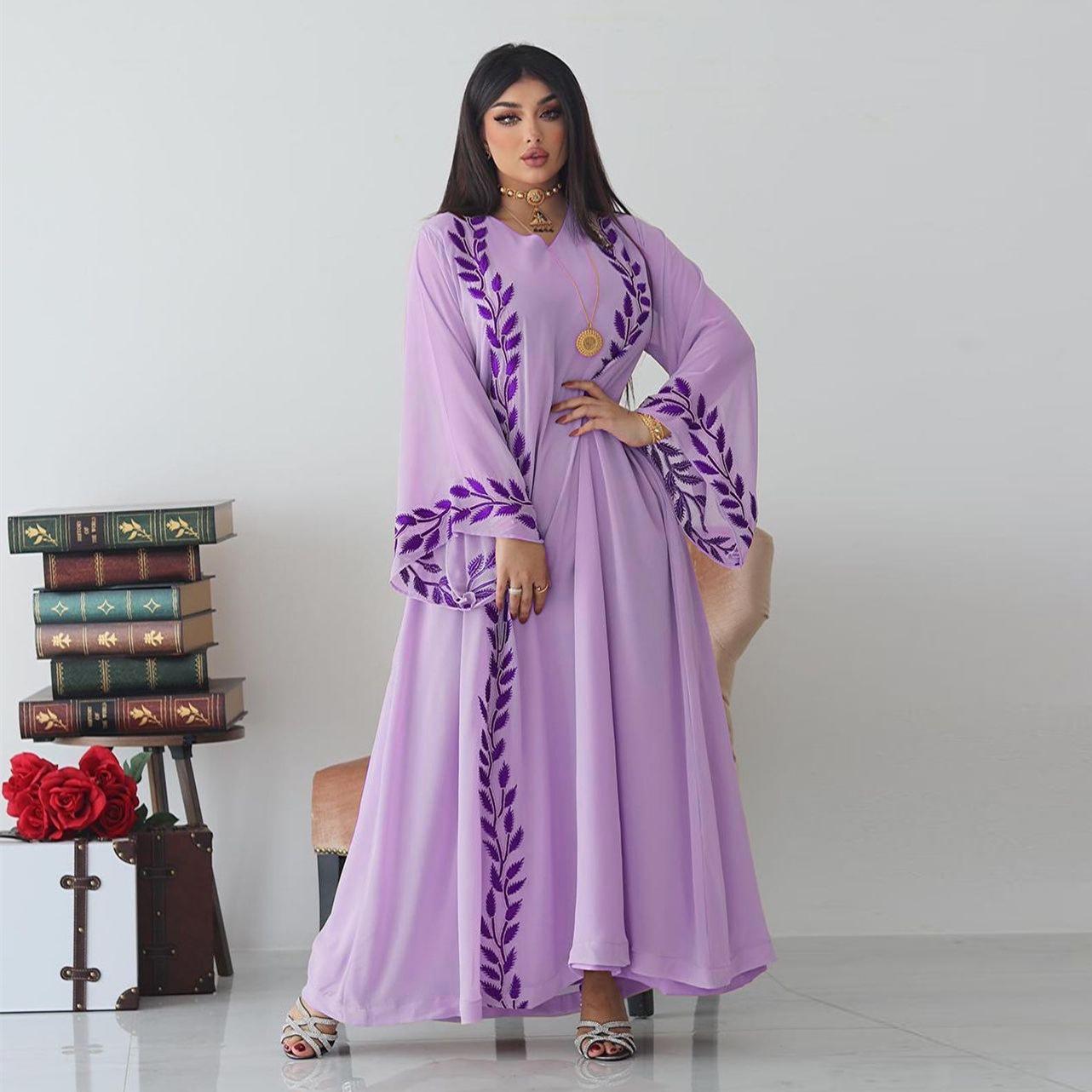 LUMAYA LUMAYA1050 2pcs Chiffon Long Muslim Dress with Hijab