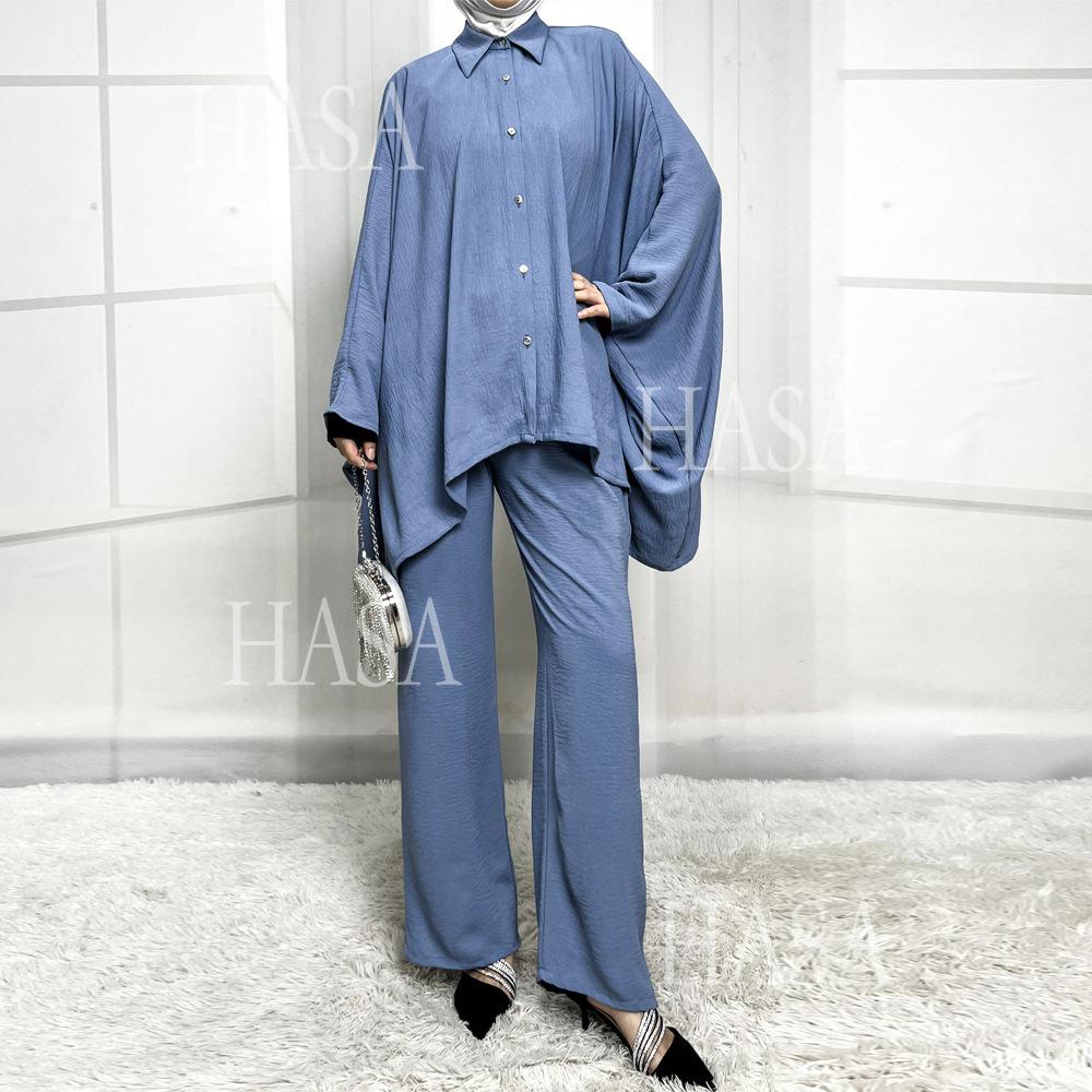 LUMAYA5855 High-end Crepe Linen Two-piece Suit (headscarf Not Included), Stylish and Simple, Showing Elegance