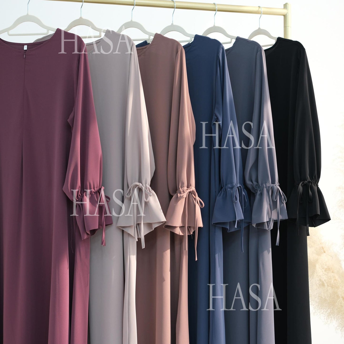 LUMAYA5861 Solid Color Sleeve Robe (without Headscarf), Elegant Temperament Instantly abaya girl