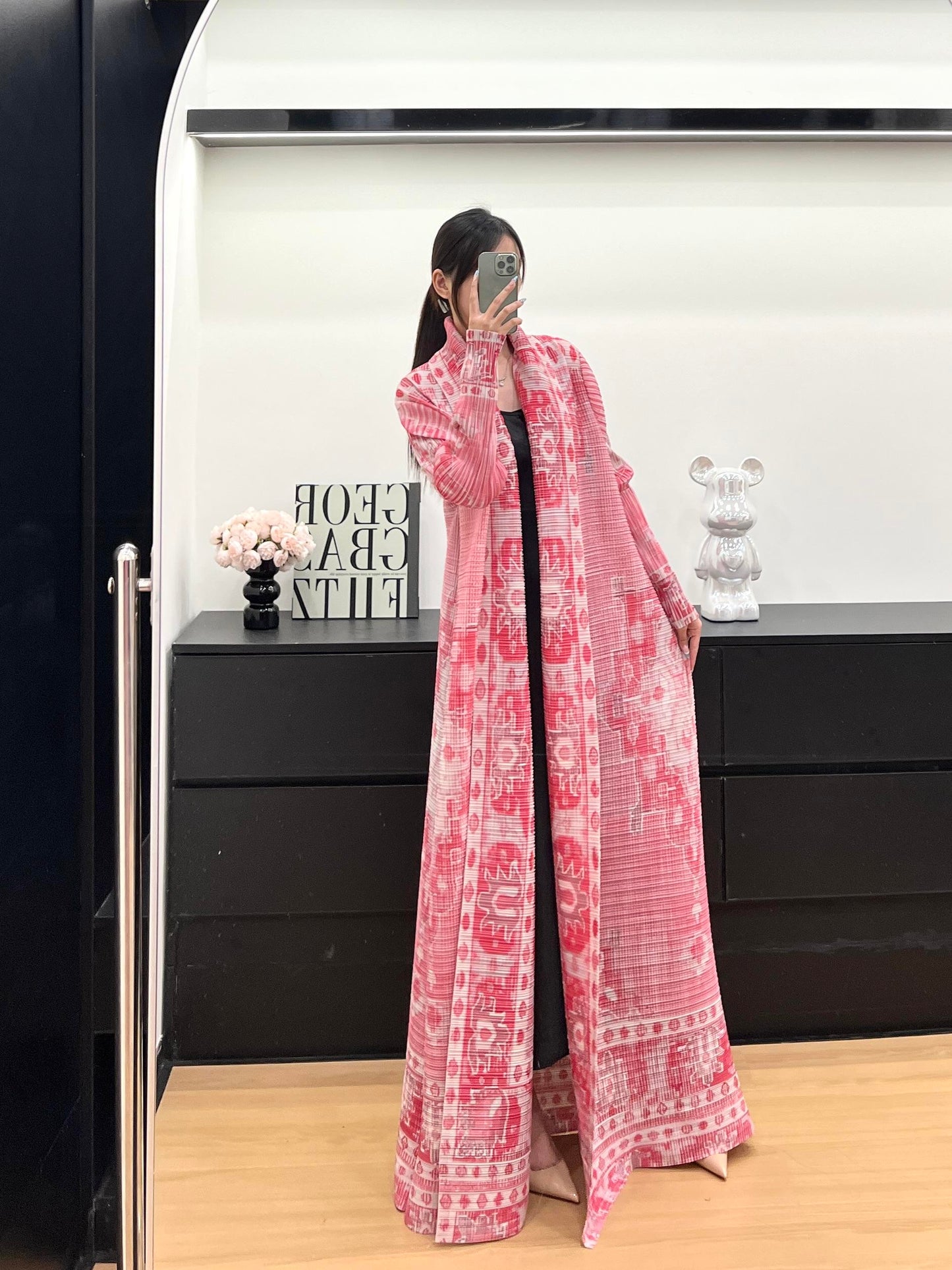 LUMAYA6711 Ethereal Pink , Elevated Abaya Style with Artistic Prints
