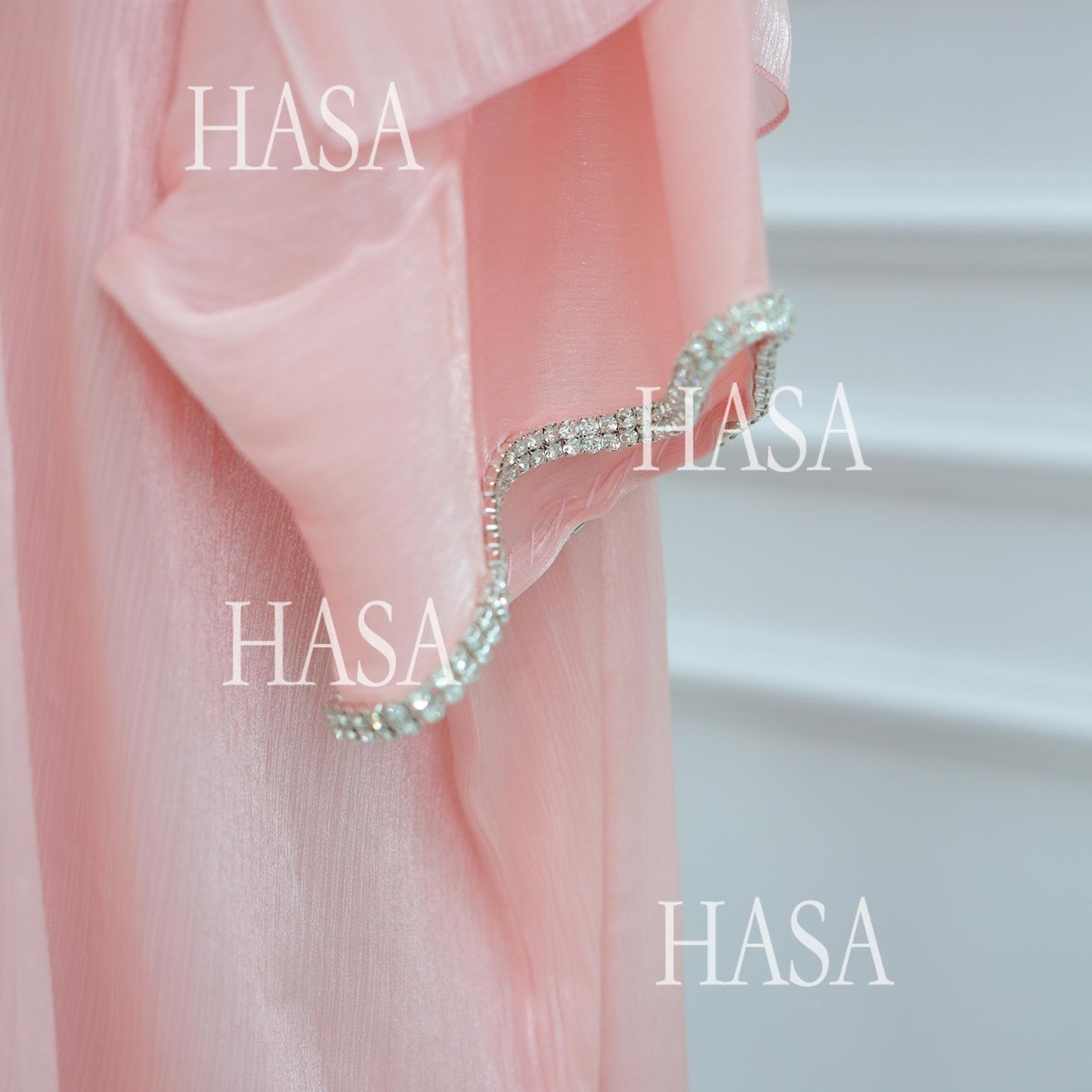LUMAYA6553  Two-Piece Solid Abaya with Beaded Details and Matching Scarf Option