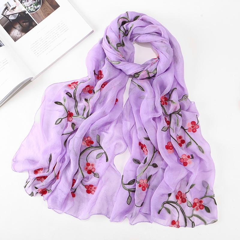 LUMAYA LM1132 Chiffon Flower Embroidered Scarf