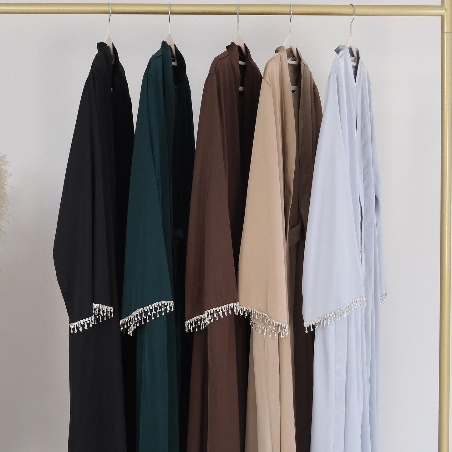 LUMAYA LUMAYA1047 1pcs Solid Color Beaded Cardigan Robe