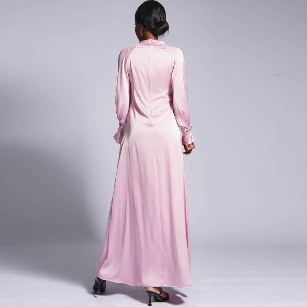 LUMAYA LUMAYA0436 Diamond Buckle Long Solid Loose Dress