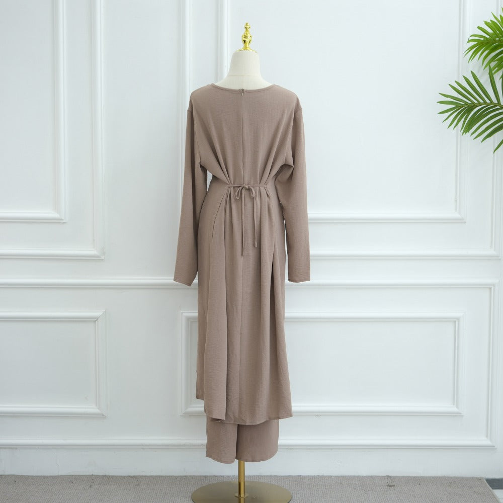 LM6605 Stylish asymmetrical two-piece set (with optional headscarf)