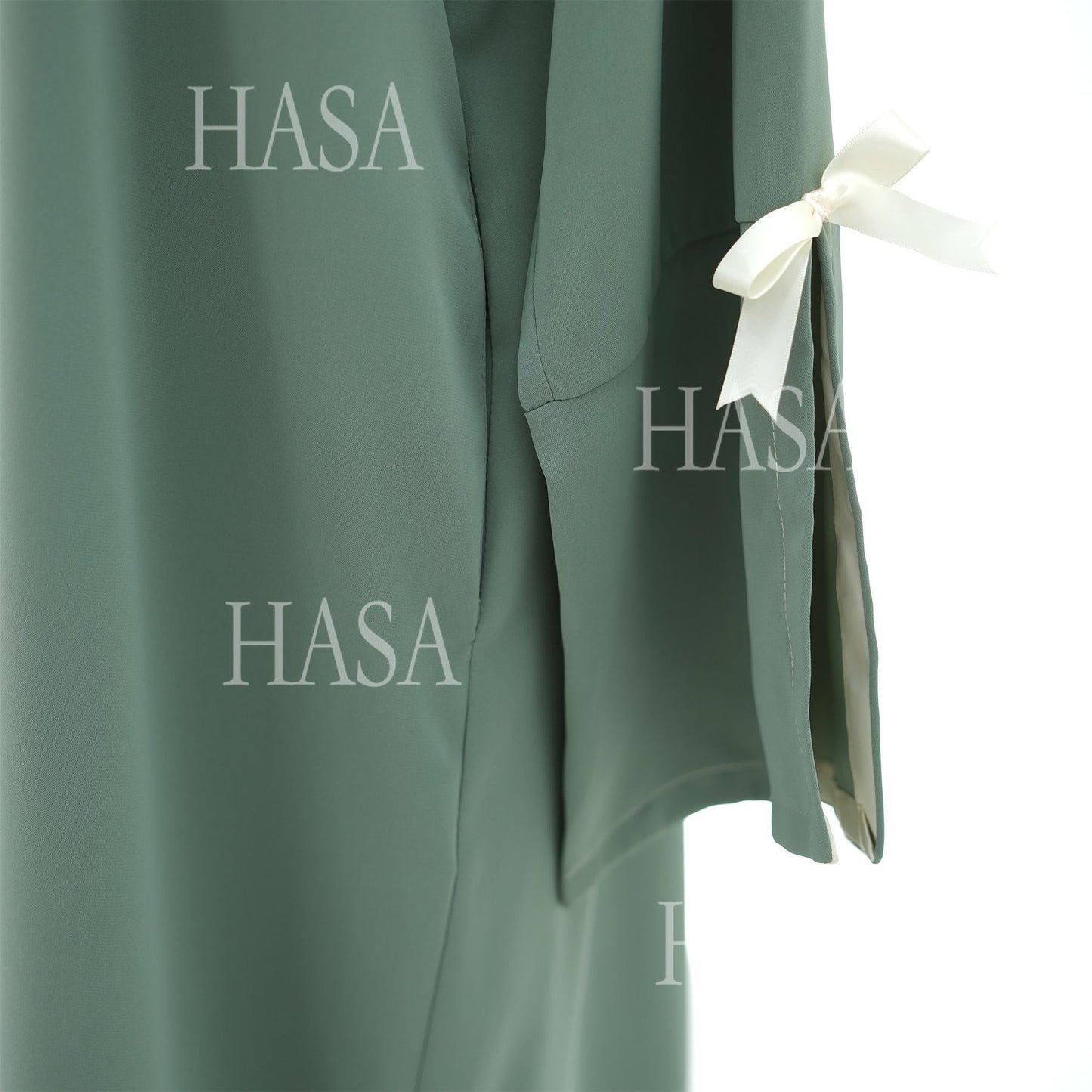 LUMAYA6520 Cardigan-Morgenmantel Mit Schleife (Kopftuch Nicht Inbegriffen)