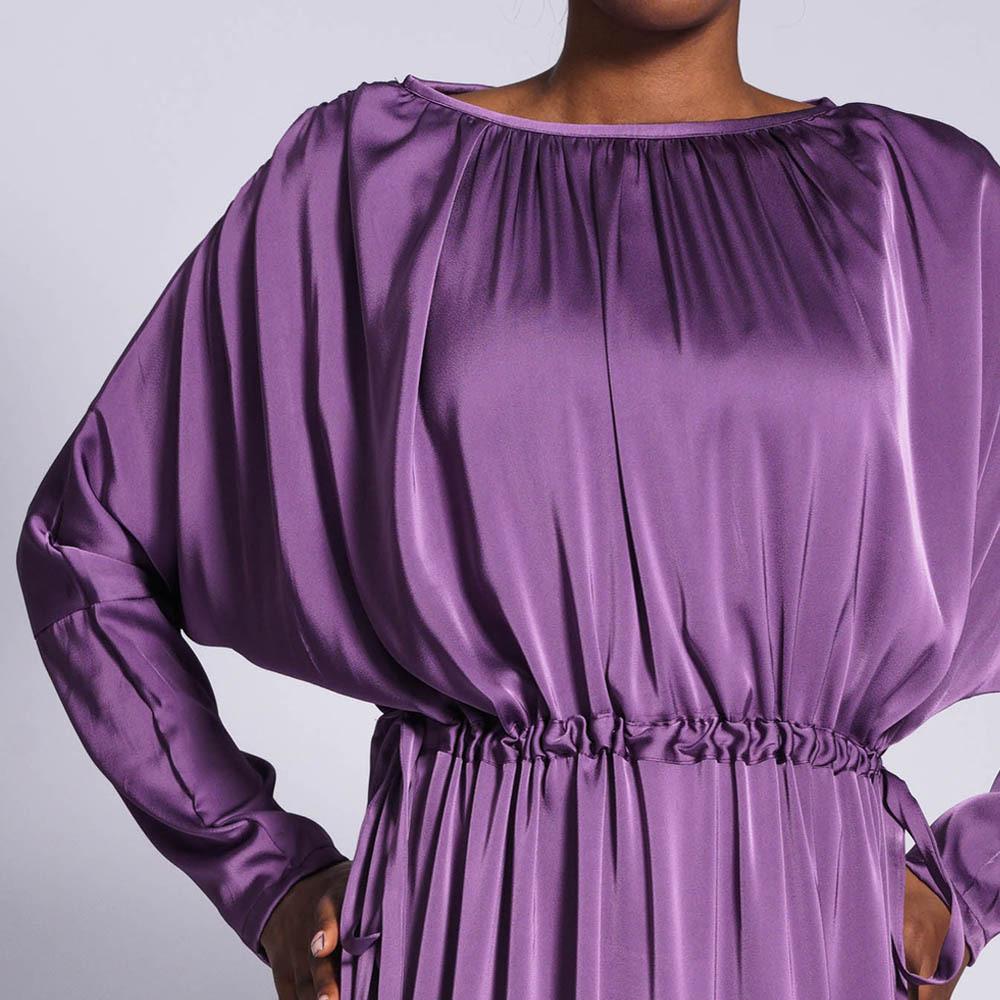 LUMAYA LUMAYA0435 Temperament Solid Color Raglan Dress