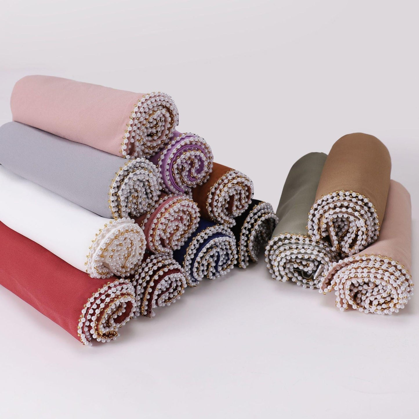 LUMAYA LM1116 Pearl Chiffon Headband Hijab