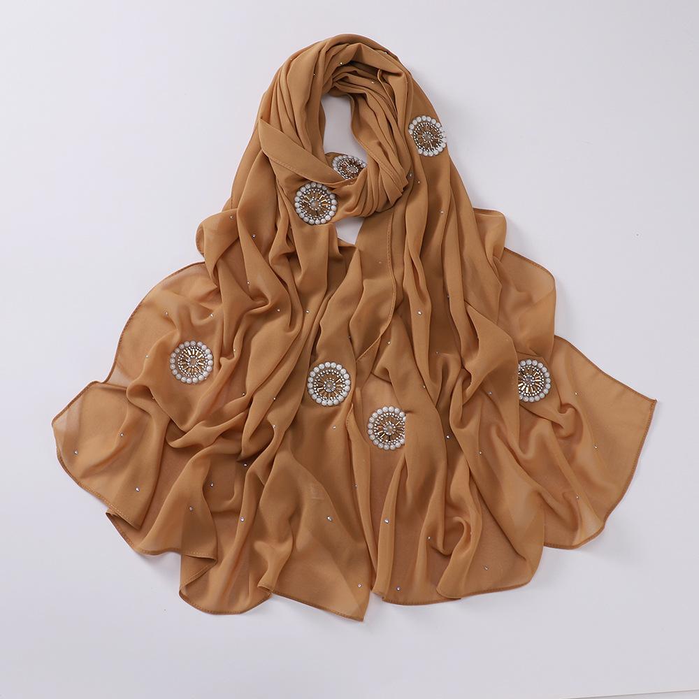 LUMAYA LM1126 Pearl Chiffon Baotou Scarf