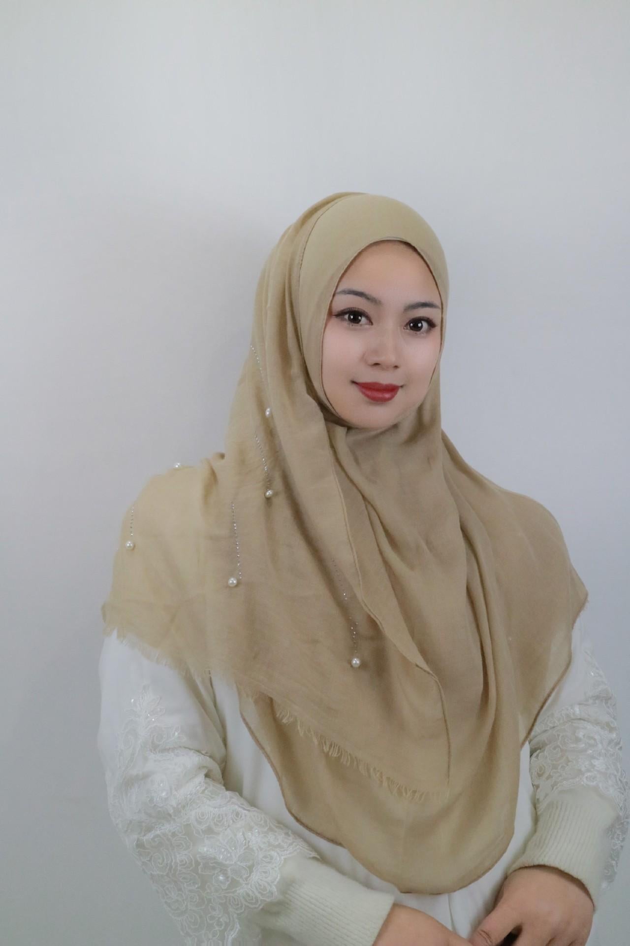 LUMAYA LM1106 Solid Color Scarf Long Beaded SLMwl Headband