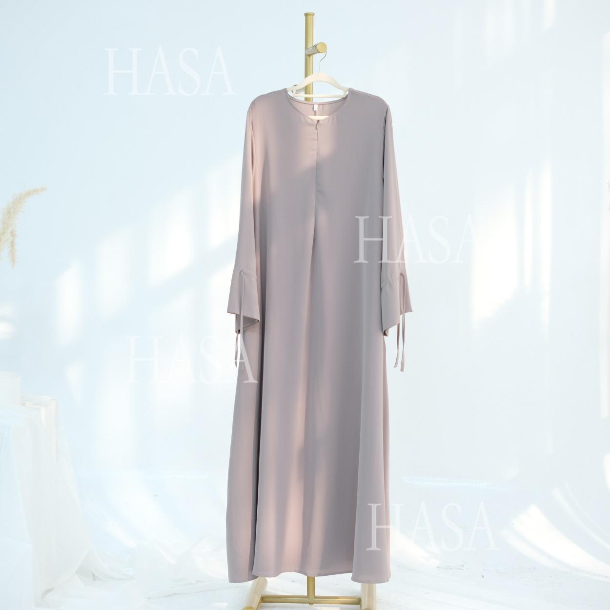 LUMAYA5861 Solid Color Sleeve Robe (without Headscarf), Elegant Temperament Instantly abaya girl