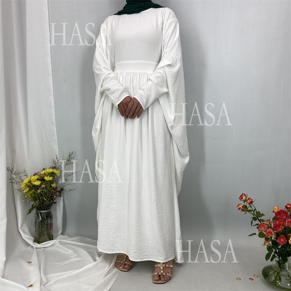 LM6586 Loose Turkish Pleated Dress, Fashionable Long Design