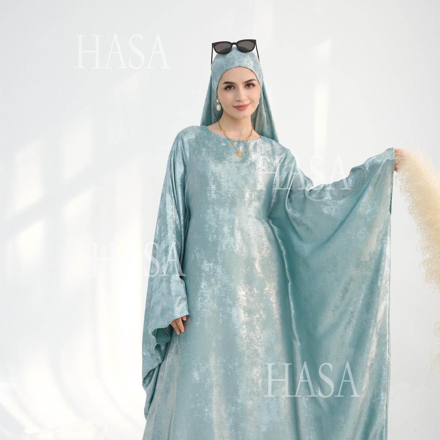 LUMAYA5879 Light-sensing Two-piece Dress | with Headscarf Design, The Overall Matching Is More Worry-free
