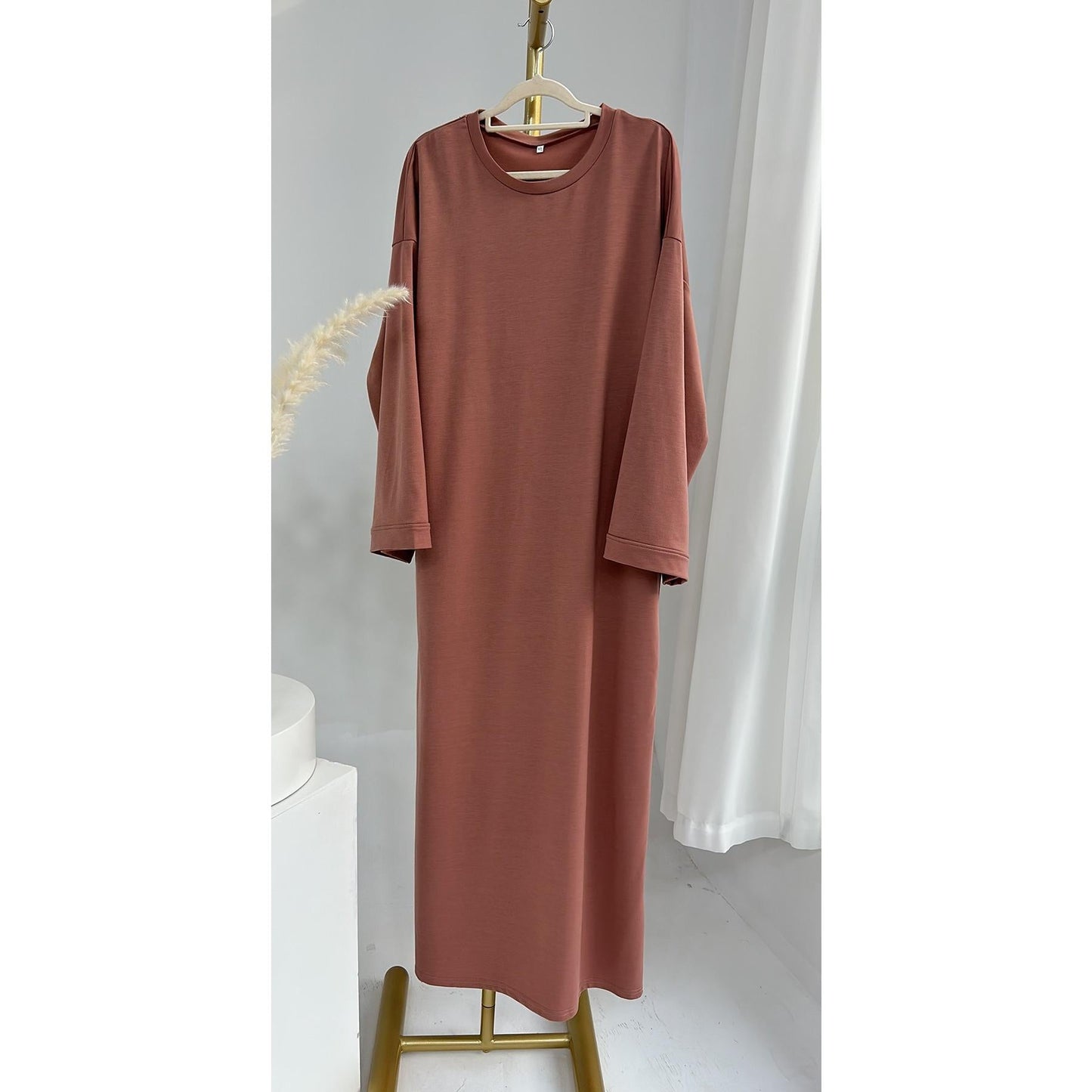 LUMAYA LUMAYA1089 Solid Color Hoodie Dress