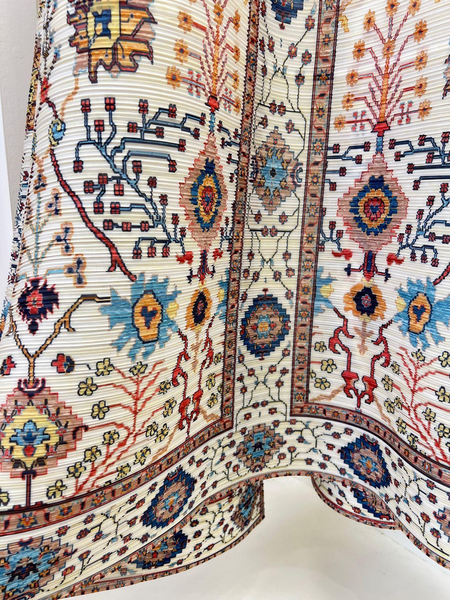 LUMAYA6720  White Abaya with Vibrant Multicolor Prints