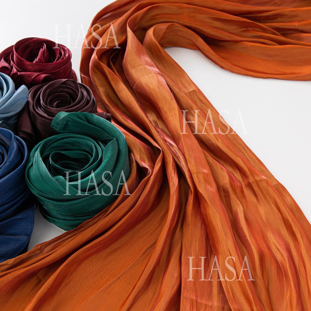 LUMAYA6479 A Simple Silk Scarf with A Mellow Color and A Light and Drapey Design