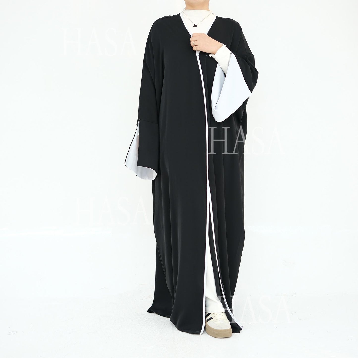 LUMAYA5877 The Loose-fitting Robe LUMAYAs A Lightweight Silhouette TLUMAYAt Is Perfect for Any Occasion open abaya outfit