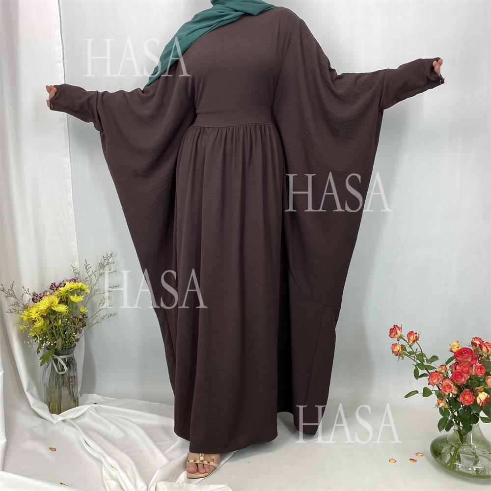 LM6586 Loose Turkish Pleated Dress, Fashionable Long Design