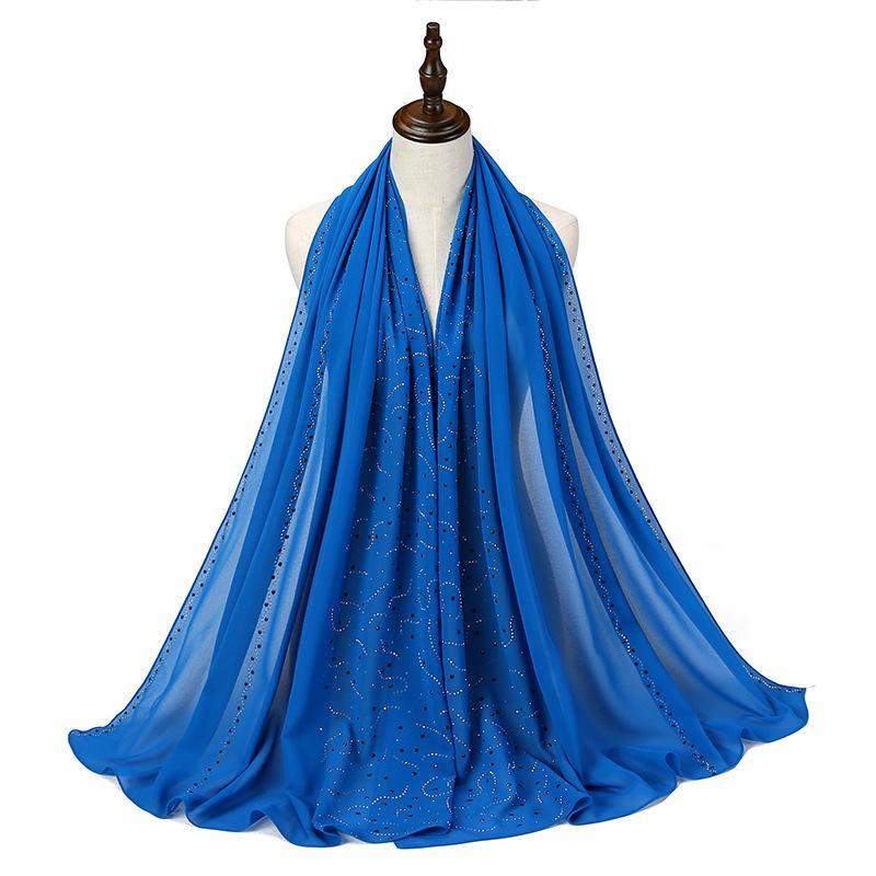 LUMAYA LM1127 Pearl Chiffon Rhinestone Headscarf